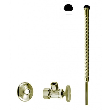 Westbrass Supply Kit, 5/8" OD x 3/8" OD x 12" Corrugated in Polished Brass D105K12-01
